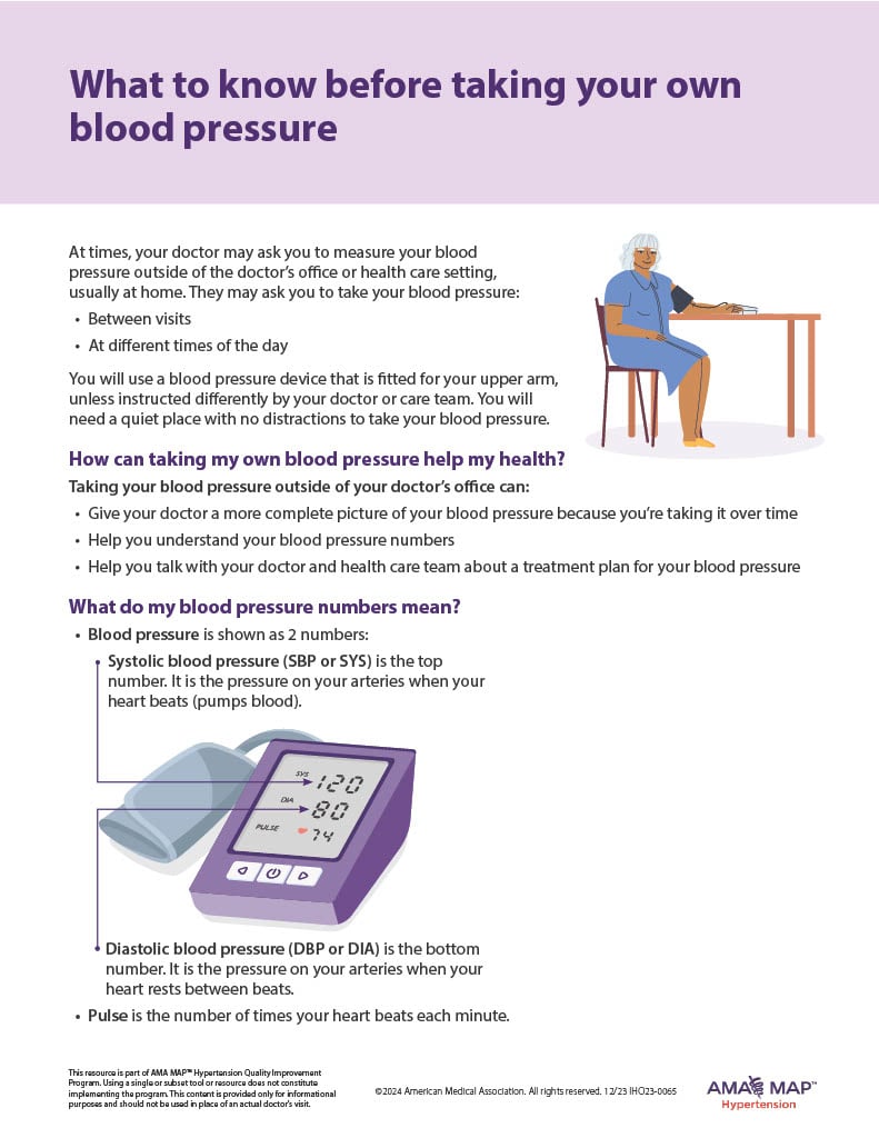 What to Know Before Taking Your Own Blood Pressure - AMA-MAP | What to